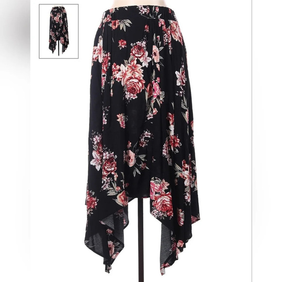 Torrid Women’s Floral Asymmetrical Midi Length Challis Handkerchief Skirt 2X - Picture 6 of 6